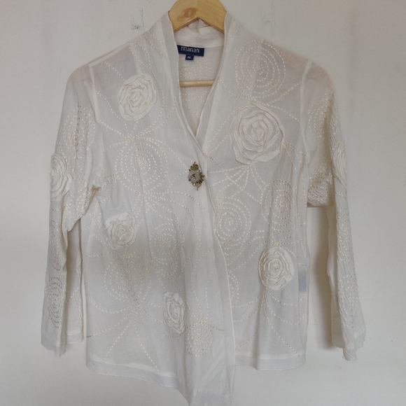 Manan Jackets & Blazers - Manan Light Cotton Summer Roses Jacket